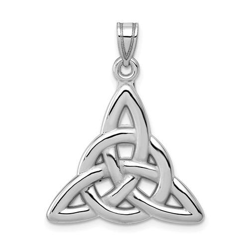 14K White Gold Polished Trinity Knot Pendant