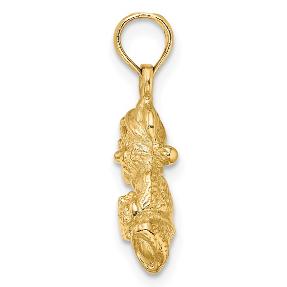 14k Polished 3-D Teddy Bear Charm