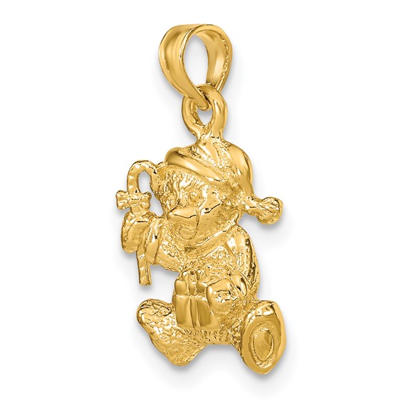 14k Polished 3-D Teddy Bear Charm