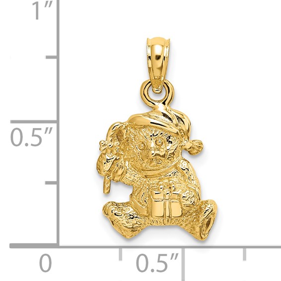 14k Polished 3-D Teddy Bear Charm