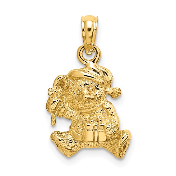 14k Polished 3-D Teddy Bear Charm