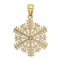14K Yellow Gold Polished Snowflake Pendant view 3
