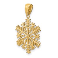 14K Yellow Gold Polished Snowflake Pendant view 4