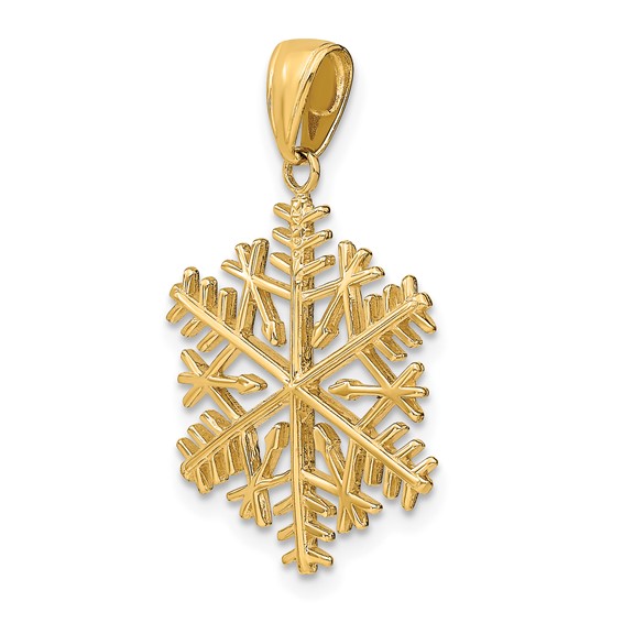 Gold Polished Snowflake Pendants