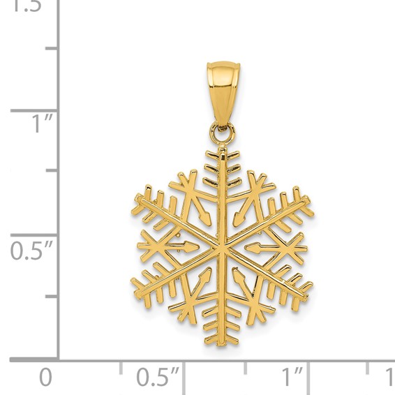 Gold Polished Snowflake Pendants