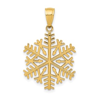 Gold Polished Snowflake Pendants