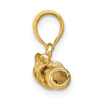 14K 3-D Hollow Polished Diploma Pendant view 2