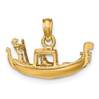 14K Solid Polished 3-D Gondola Pendant view 3