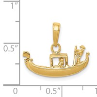 14K Solid Polished 3-D Gondola Pendant view 4