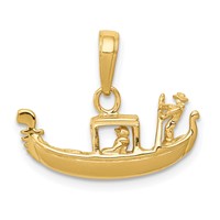 14K Solid Polished 3-D Gondola Pendant view 1