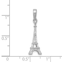 14K White Gold Solid Polished 3-D Eiffel Tower Charm view 4