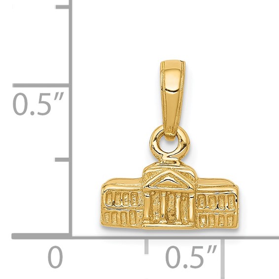 14k 3-D White House Pendant