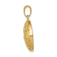 14K Yellow Gold Polished Cut-out Globe Pendant view 2