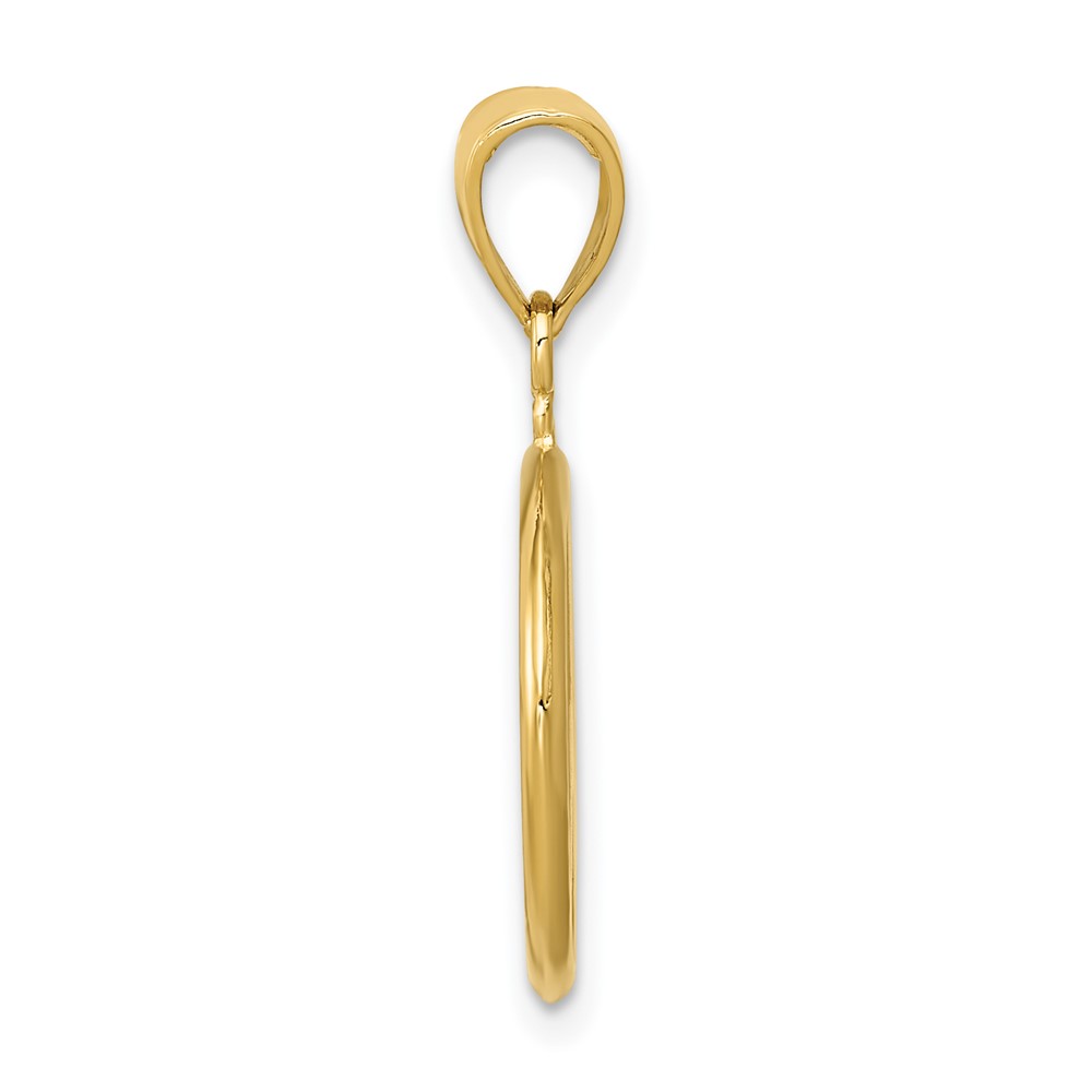 14k 3D Polished Peace Sign Charm (C2247)