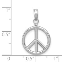 14K White Gold 3-D Polished Peace Sign Charm view 4