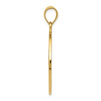 14K Yellow Gold Solid Polished Peace Sign Pendant view 2