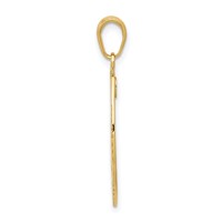14K Yellow Gold Polished Police Badge Pendant with Engravable Area view 2