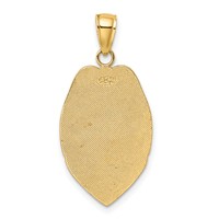 14K Yellow Gold Polished Police Badge Pendant with Engravable Area view 3