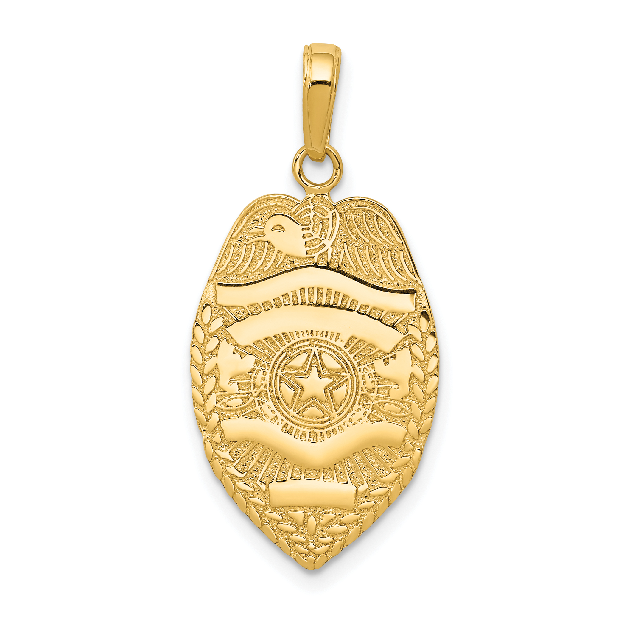 14k Polished Police Badge Pendant (C2252)