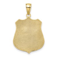 14K Yellow Gold Large Police Badge Pendant with Engravable Area view 3