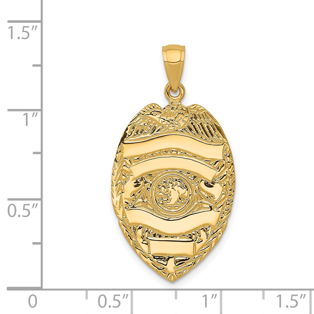 14k Large Badge Pendant (C2254)