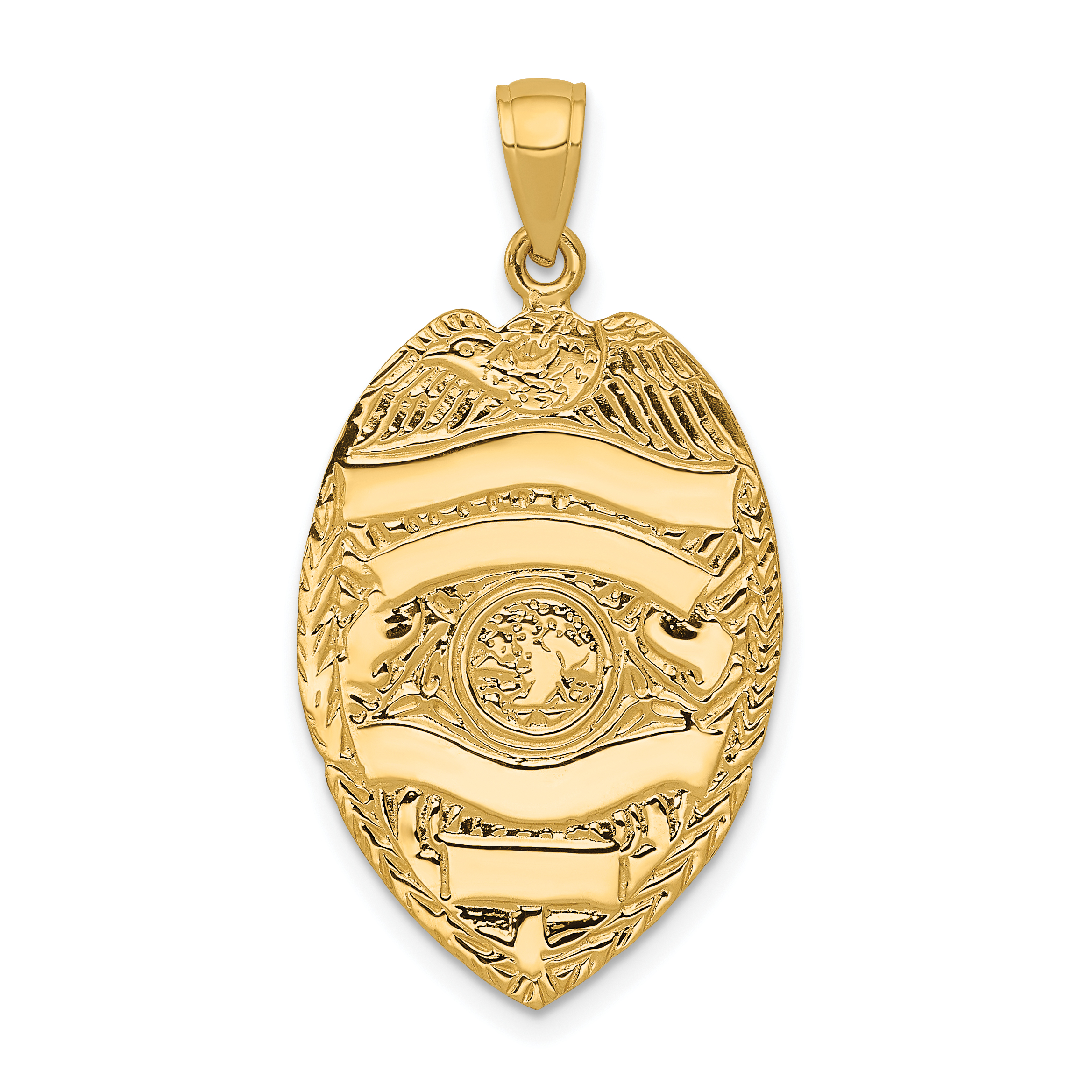 14k Large Badge Pendant (C2254)