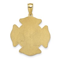 14K Yellow Gold Large FD St. Florian Badge Pendant view 3