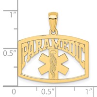 14K Yellow Gold Cut-Out Paramedic Charm view 3