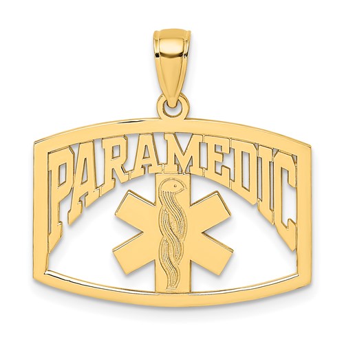 14K Yellow Gold Cut-Out Paramedic Charm