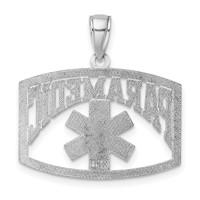 14K White Gold Cut-Out Paramedic Charm view 4