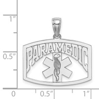 14K White Gold Cut-Out Paramedic Charm view 3