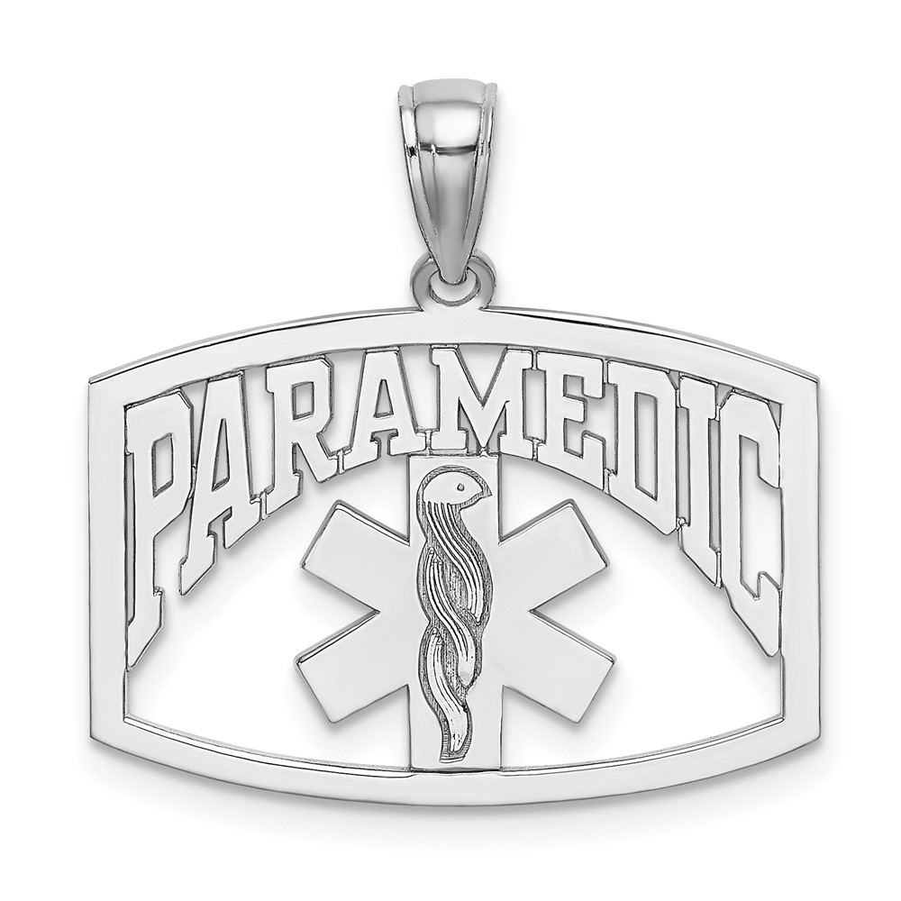 14K White Gold Cut-Out Paramedic Charm