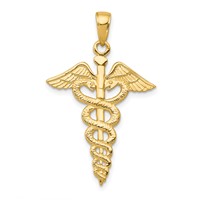 14K Caduceus Pendant view 1