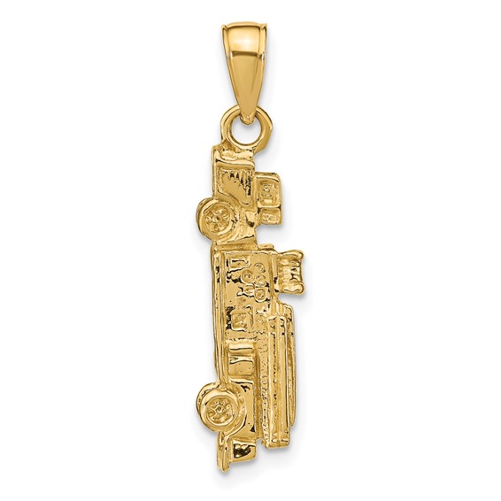 14k 3-D Fire Truck Pendant