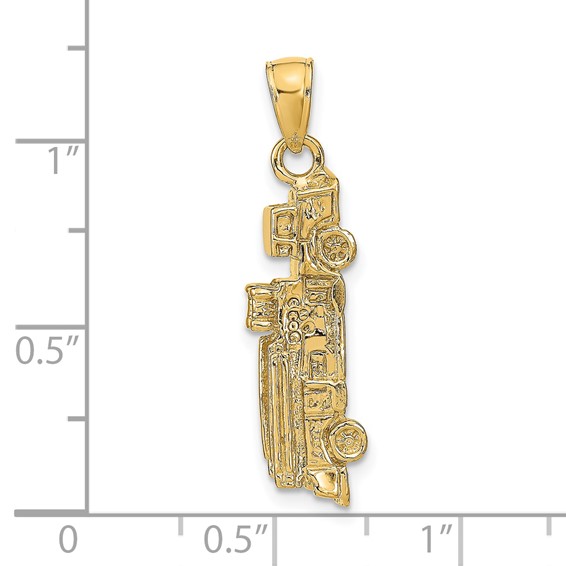 14k 3-D Fire Truck Pendant