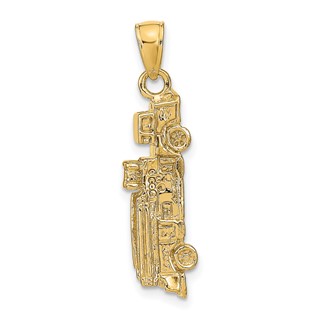 14k 3-D Fire Truck Pendant