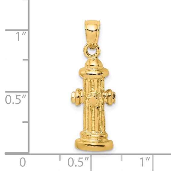 14k 2-D Fire Hydrant Charm