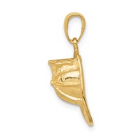 14K Yellow Gold 3-D Firefighter Helmet Pendant view 2