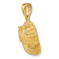 14K Yellow Gold 3-D Firefighter Helmet Pendant view 5