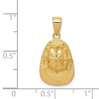 14K Yellow Gold 3-D Firefighter Helmet Pendant view 4