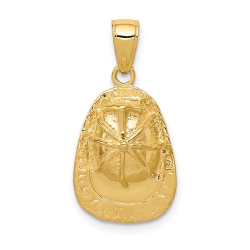 14K Yellow Gold 3-D Firefighter Helmet Pendant