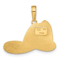 14K Yellow Gold Large Fire Dept Firefighter Helmet Pendant view 3