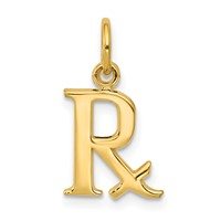 14K Yellow Gold Prescription Symbol RX Charm view 1