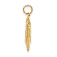 14K Yellow Gold Satin 3-D Cosmetic Pouch Pendant view 2