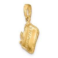 14K Yellow Gold Satin 3-D Cosmetic Pouch Pendant view 5