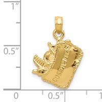 14K Yellow Gold Satin 3-D Cosmetic Pouch Pendant view 4