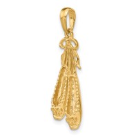 14K Solid Satin Polished Ballet Slippers Pendant view 5