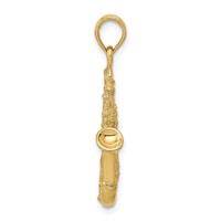 14K Yellow Gold Solid Polished 3-D Saxophone Charm view 2