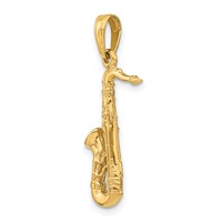 14K Yellow Gold Solid Polished 3-D Saxophone Charm view 5