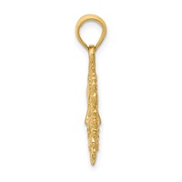 14K Yellow Gold 3-D Solid Polished Reversible Sun Pendant view 2